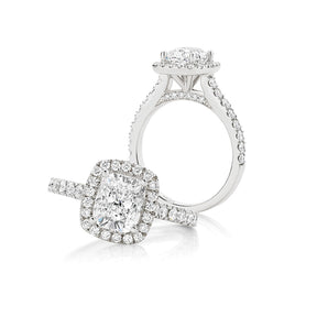 Cushion Cut Halo Diamond Engagement Ring