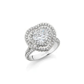 Heart Shaped Halo Diamond Engagement Ring