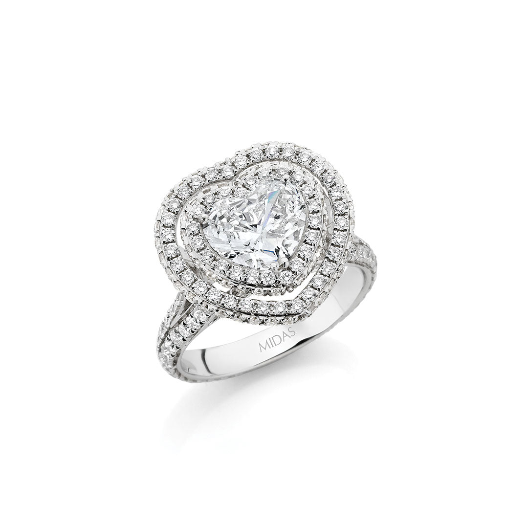 LG Heart Shaped Halo Diamond Engagement Ring