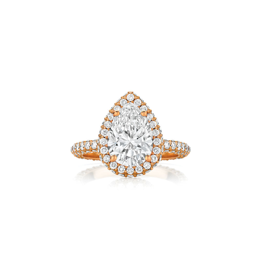 LG Round, Cushion, and Pear Cut Halo Diamond Engagement Rings