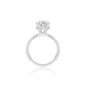 Round, Cushion, and Pear Cut Halo Diamond Engagement Rings