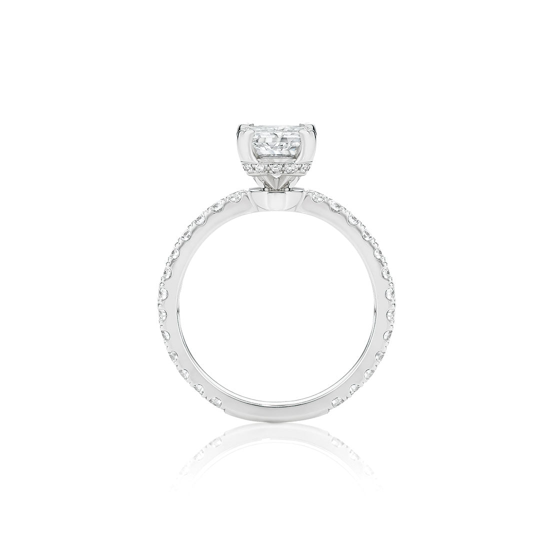 Round, Cushion, and Pear Cut Halo Diamond Engagement Rings