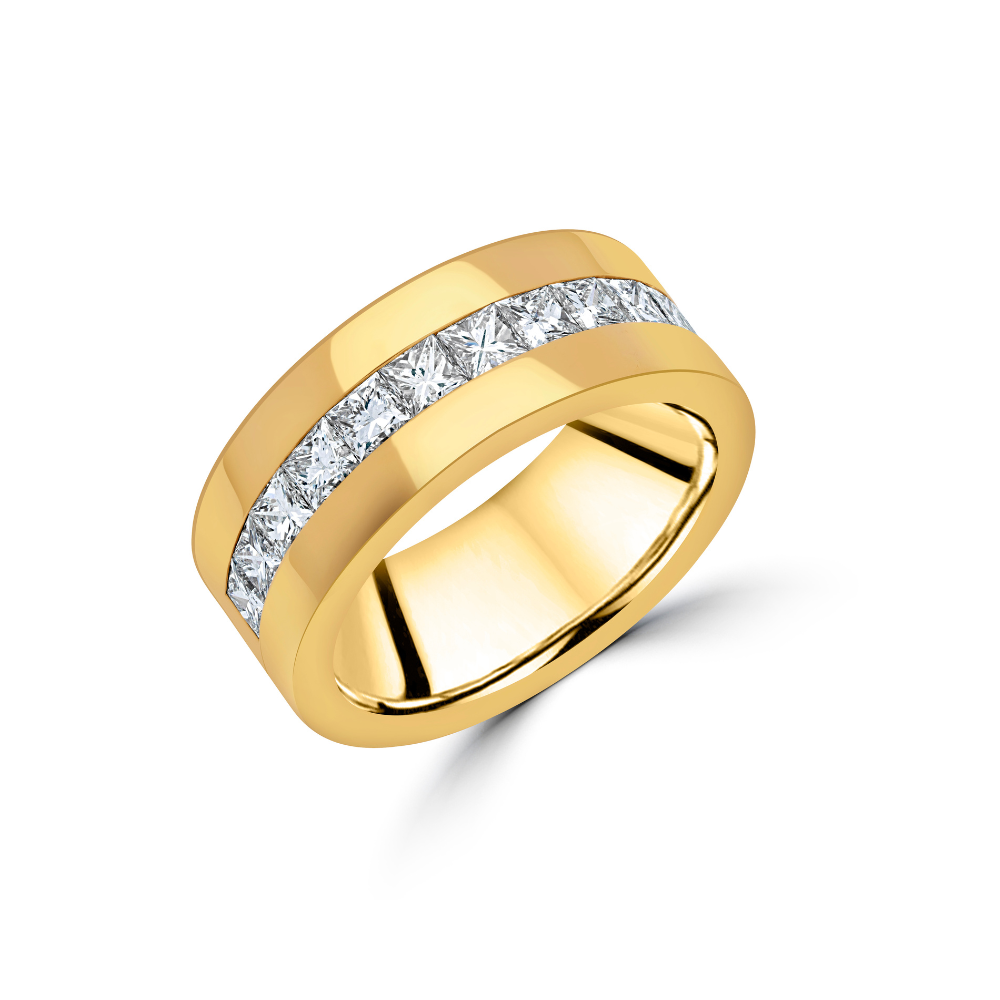 Princess Cut Diamond Channel Set Wedding Band