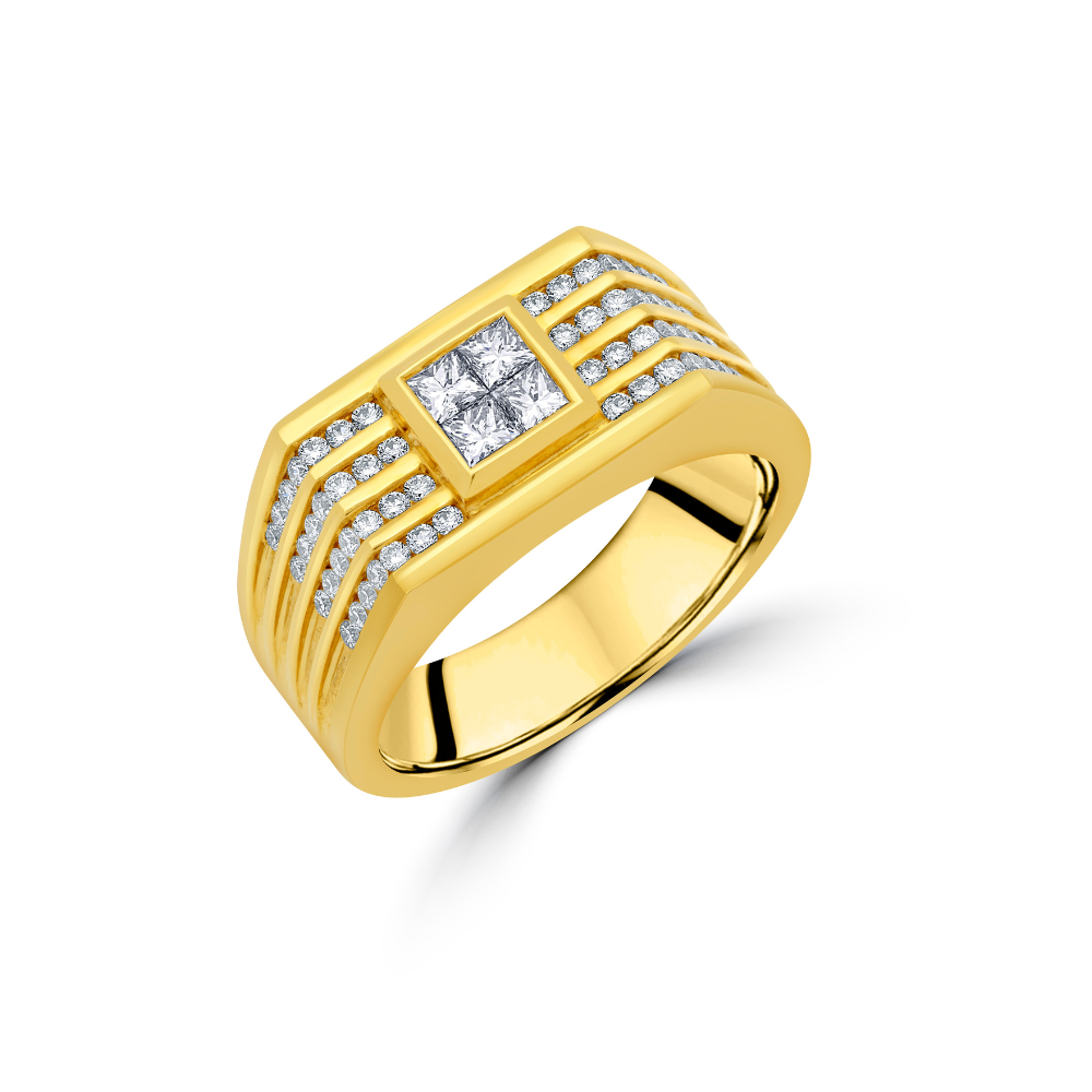 Princess Cut Diamond Multi Row Accent Wedding Band
