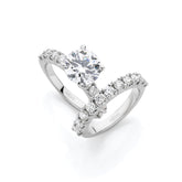 LG Round Brilliant Cut Cross-Over Pavé Engagement Ring