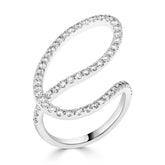 Asscher Cut Wave Curve Diamond Dress Ring