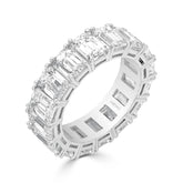 Platinum Emerald Cut Diamond Eternity Dress Ring