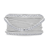 Round Brilliant Diamond Textured Wide Band Dress Ring