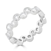 Round Brilliant Diamond Partial Bezel Wave Pattern Dress Ring