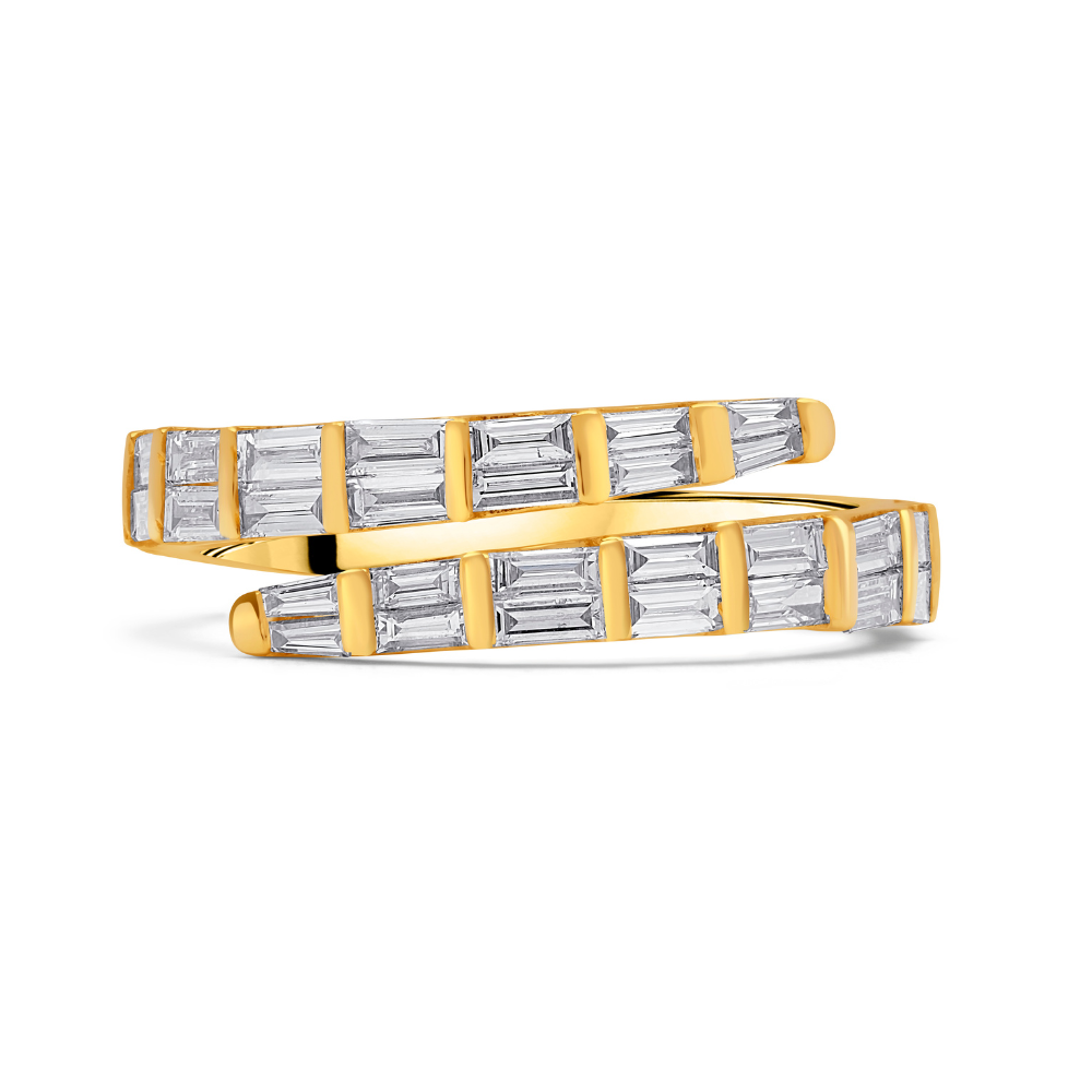 Baguette Cut Diamond Channel Set Wrap Dress Ring