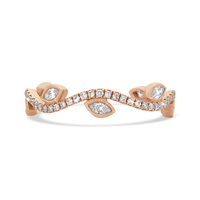 Marquise and Round Brilliant Diamond Vine Pavé Dress Ring