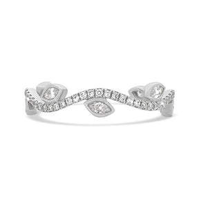 Marquise and Round Brilliant Diamond Vine Pavé Dress Ring