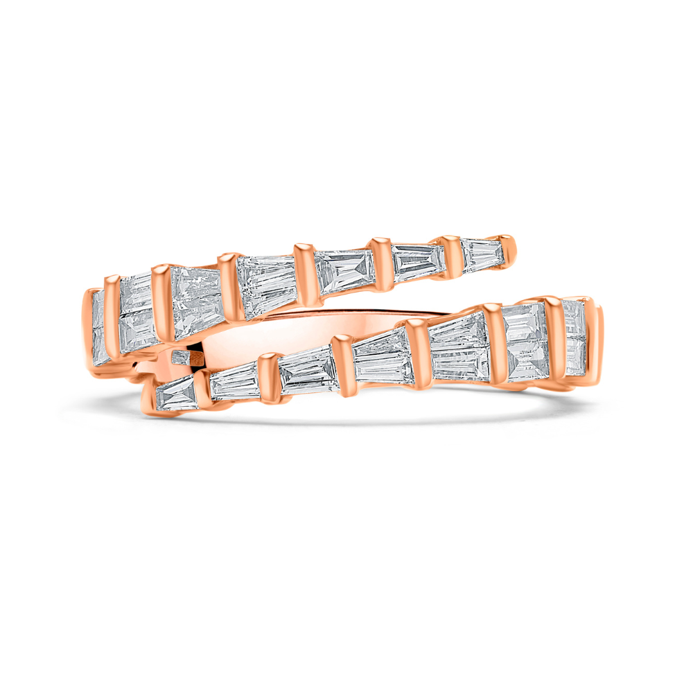 Tapered Baguette Cut Diamond Wrap Dress Ring