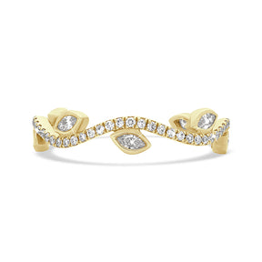 Marquise and Round Brilliant Diamond Vine Pavé Dress Ring