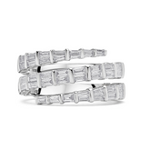 Tapered Baguette Cut Diamond Triple Coil Dress Ring