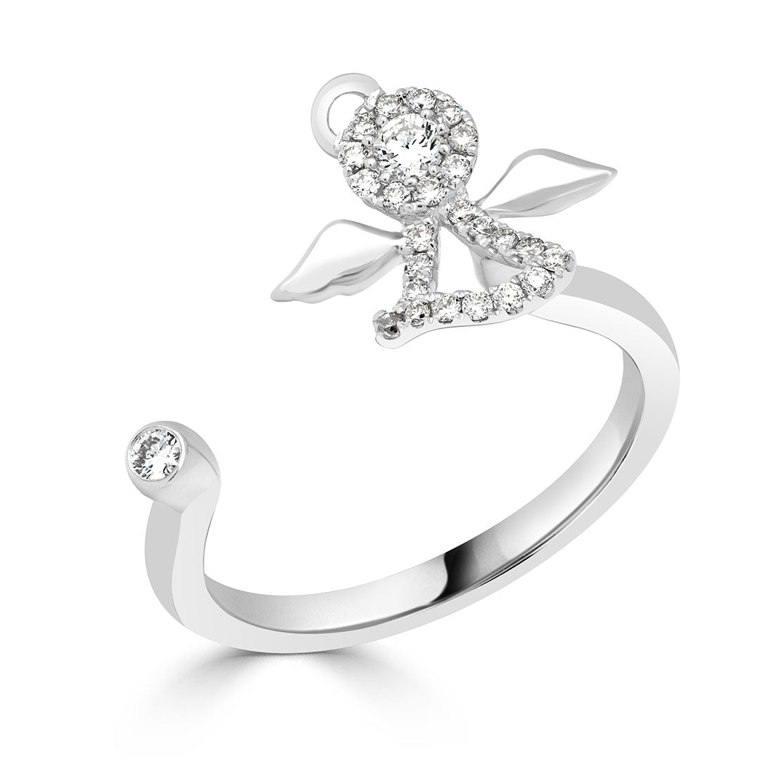 Round Brilliant Diamond Angel Halo Dress Ring