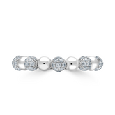 Round Brilliant Diamond Pavé Alternating Bead Dress Ring