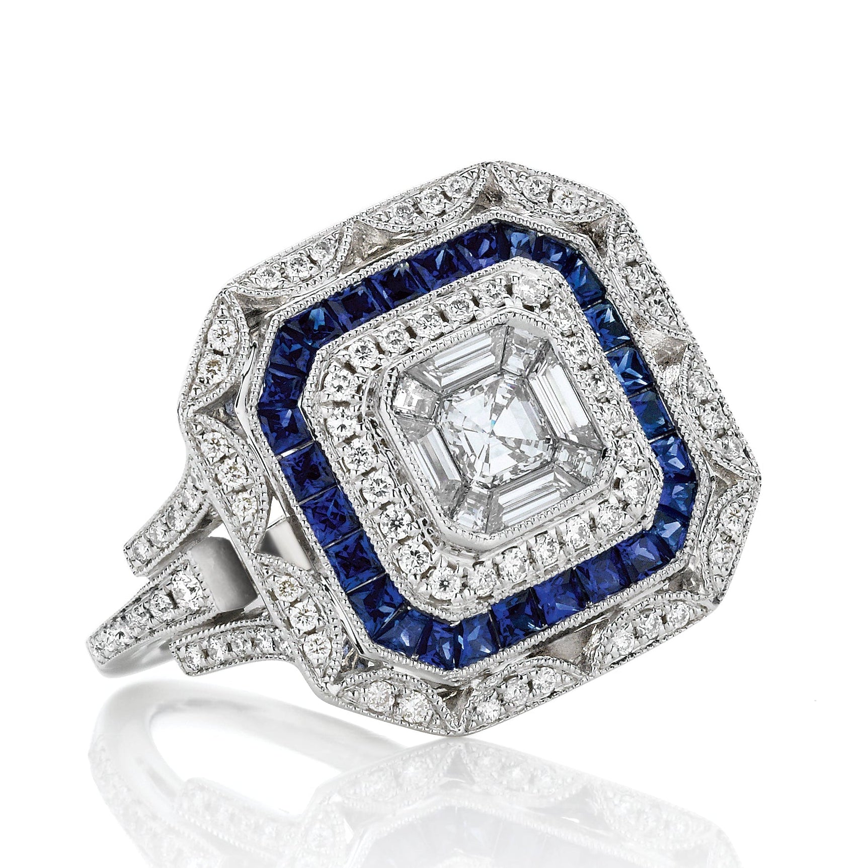 Art_Deco_Sapphire_and_Diamond_Halo_Ring