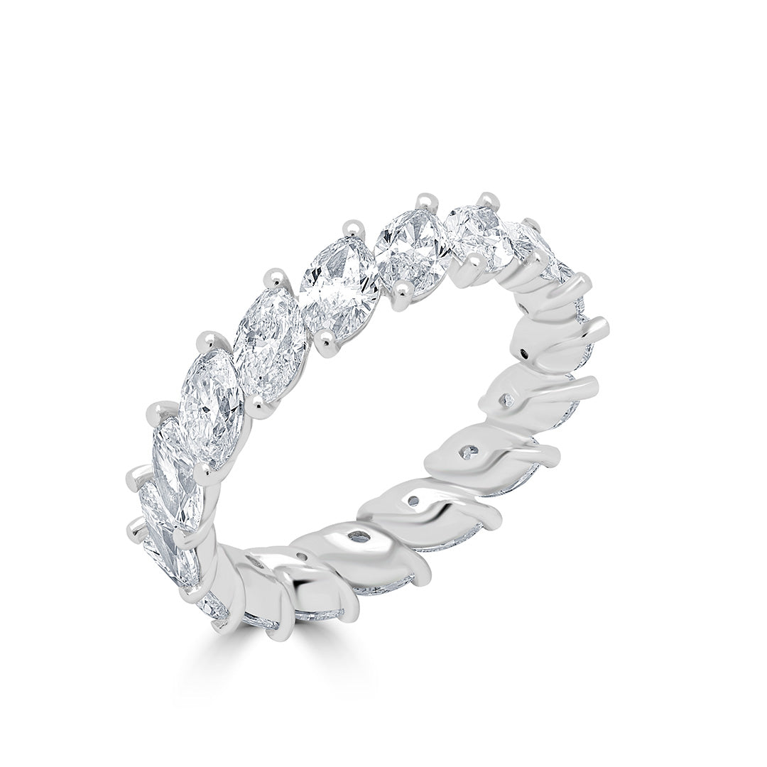 Marquise Cut Diamond Wedding Band