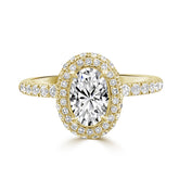 Oval Cut Halo Pavé Diamond Engagement Ring