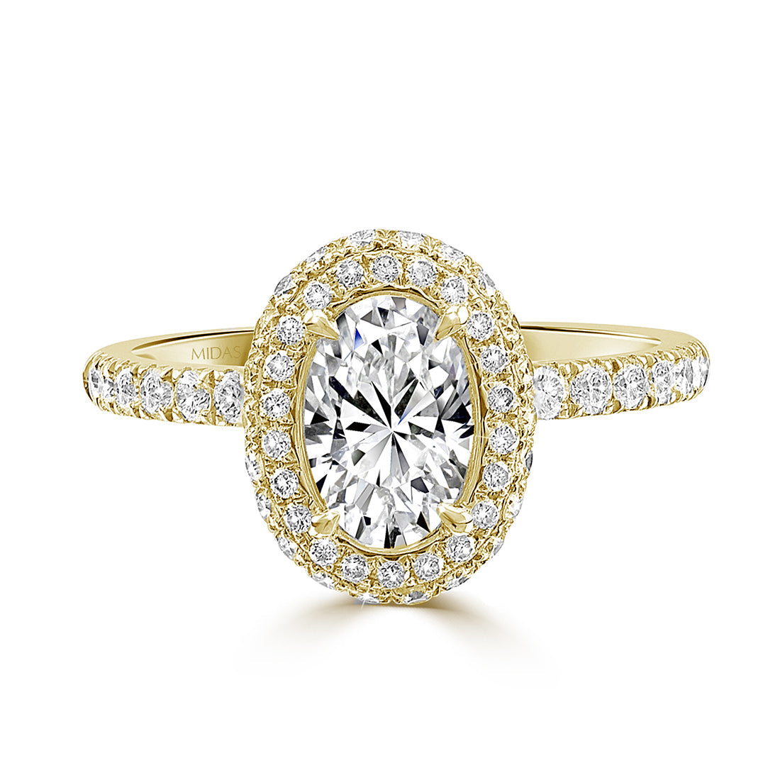 LG Oval Cut Halo Pavé Diamond Engagement Ring