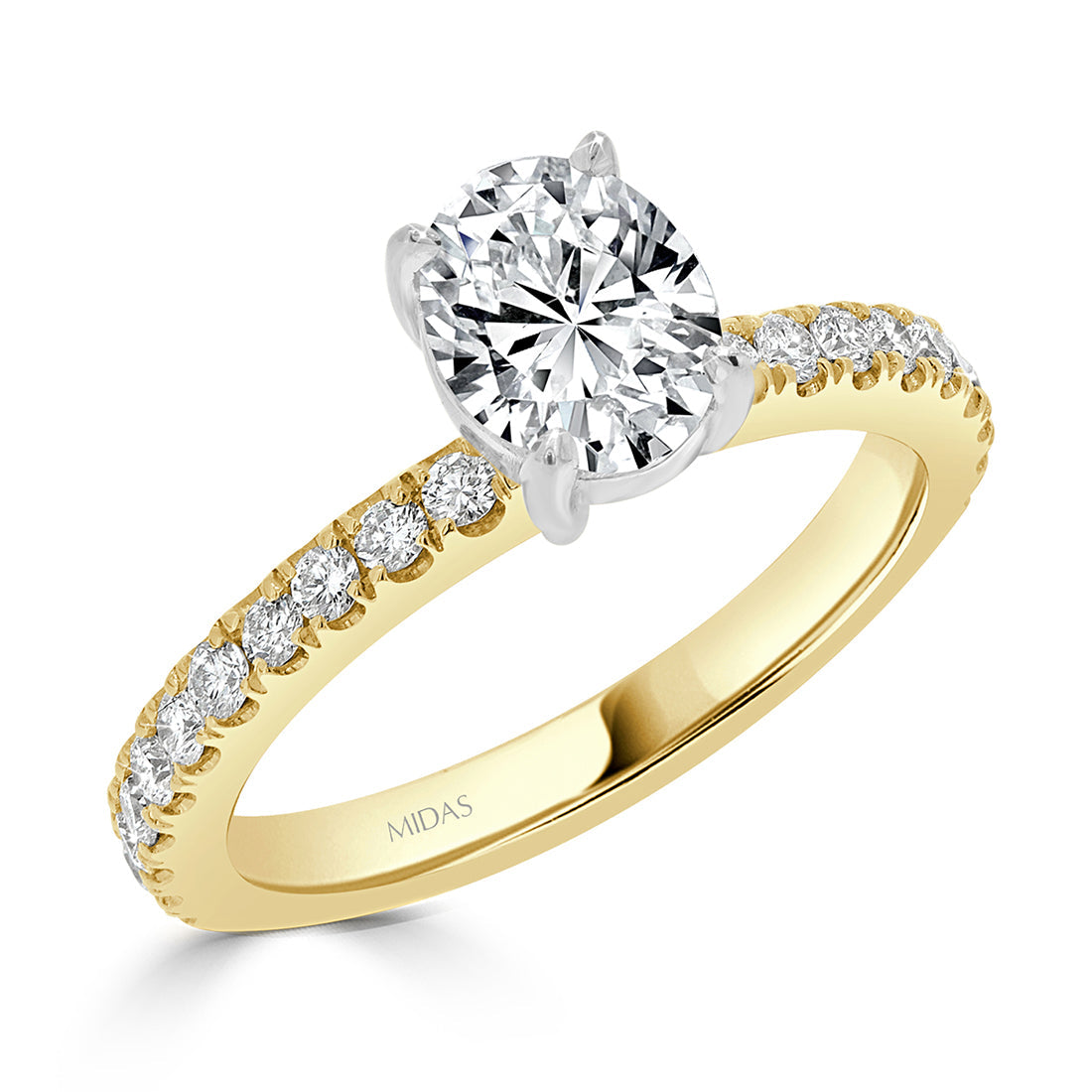 LG Oval Solitaire Brilliant Band Engagement Ring