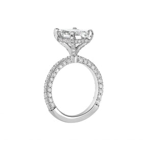 LG Emerald Cut Hidden Halo Pavé Diamond Engagement Ring