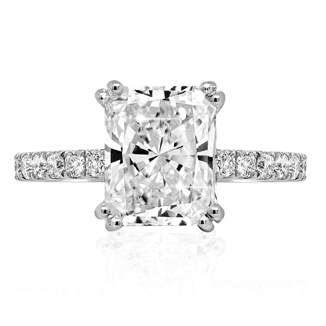 LG Radiant Cut Engagement Ring with Diamond Band