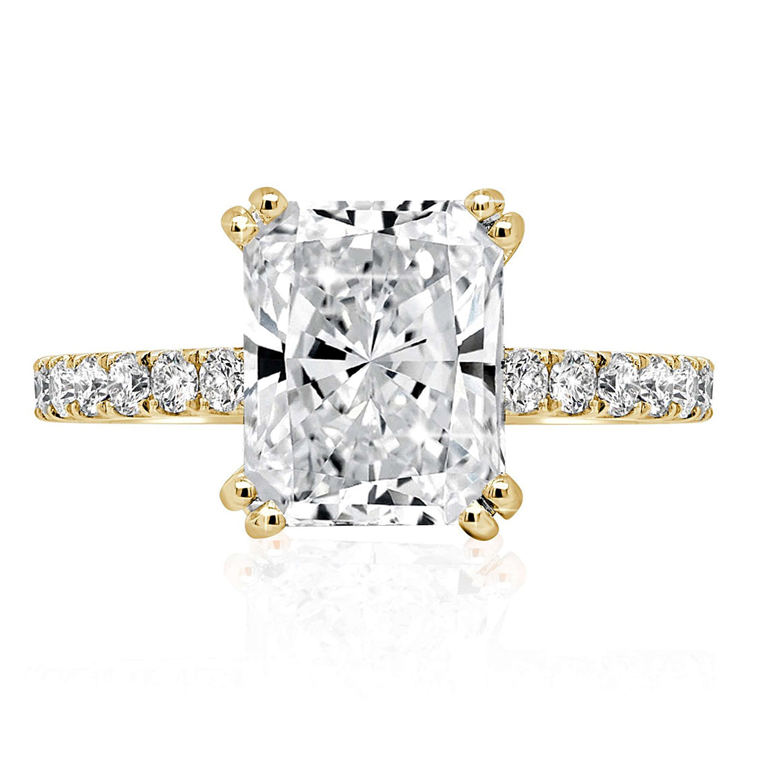 LG Radiant Cut Engagement Ring with Diamond Band