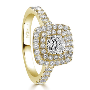 LG Modern Double Halo Cushion Cut Engagement Ring