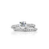 Round Brilliant Cut Solitaire and Pavé Band Engagement Ring