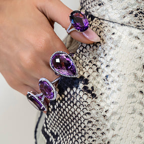 Amethyst Teardrop Ring