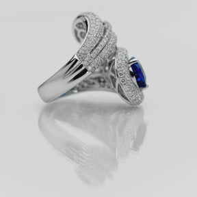 Enchanted Sapphire and Diamond Serpent Ring