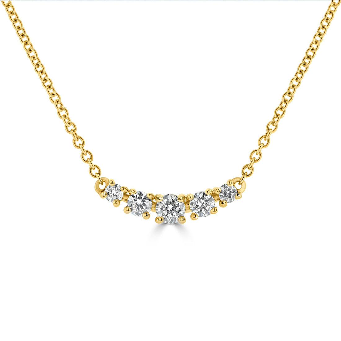 Exceptional Round Fantastic 'Five Feature' Diamond Necklace