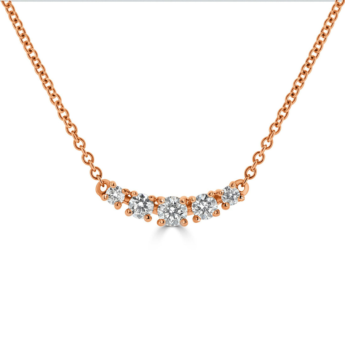 Exceptional Round Fantastic 'Five Feature' Diamond Necklace