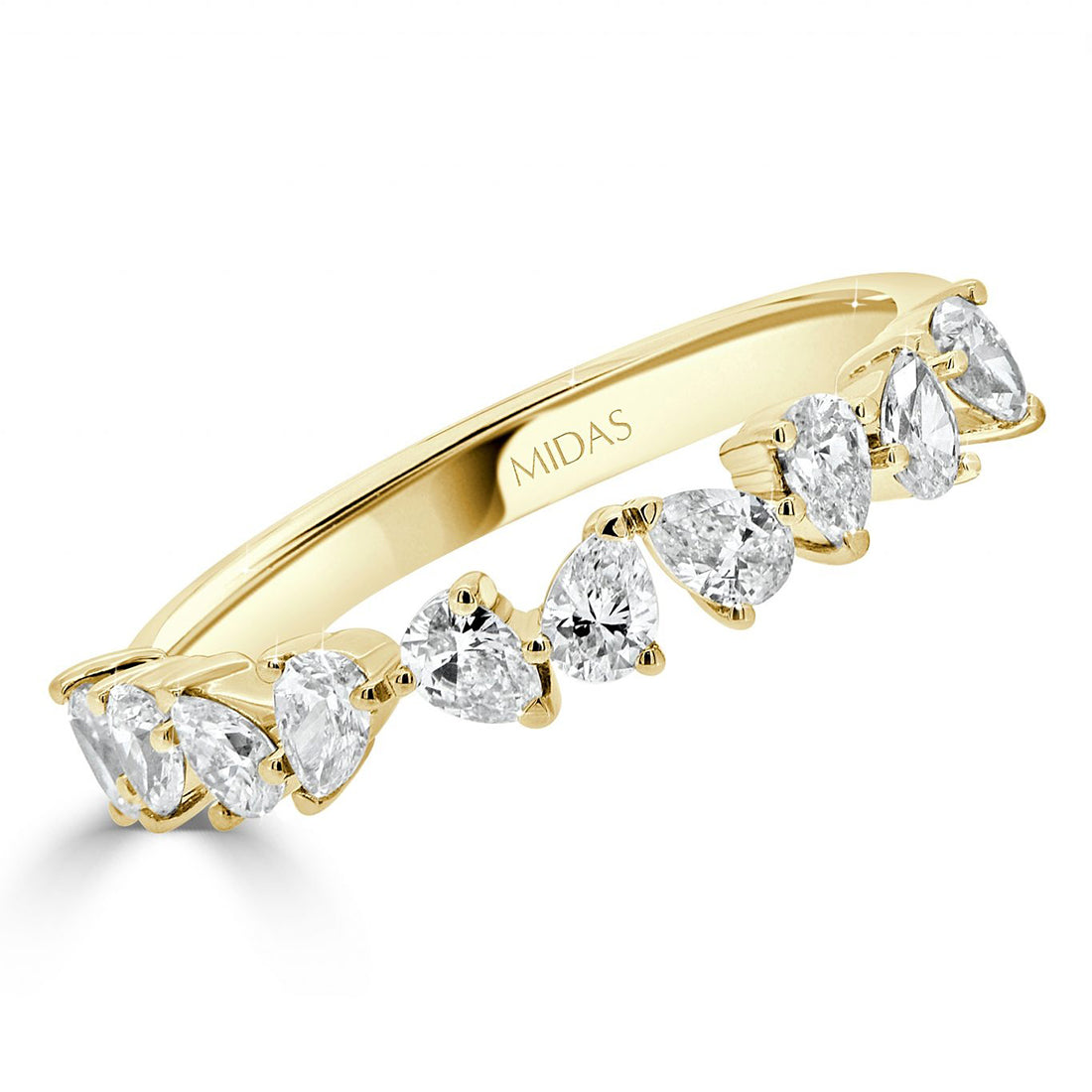 Alternating Petite Pear Diamond Symphony Ring