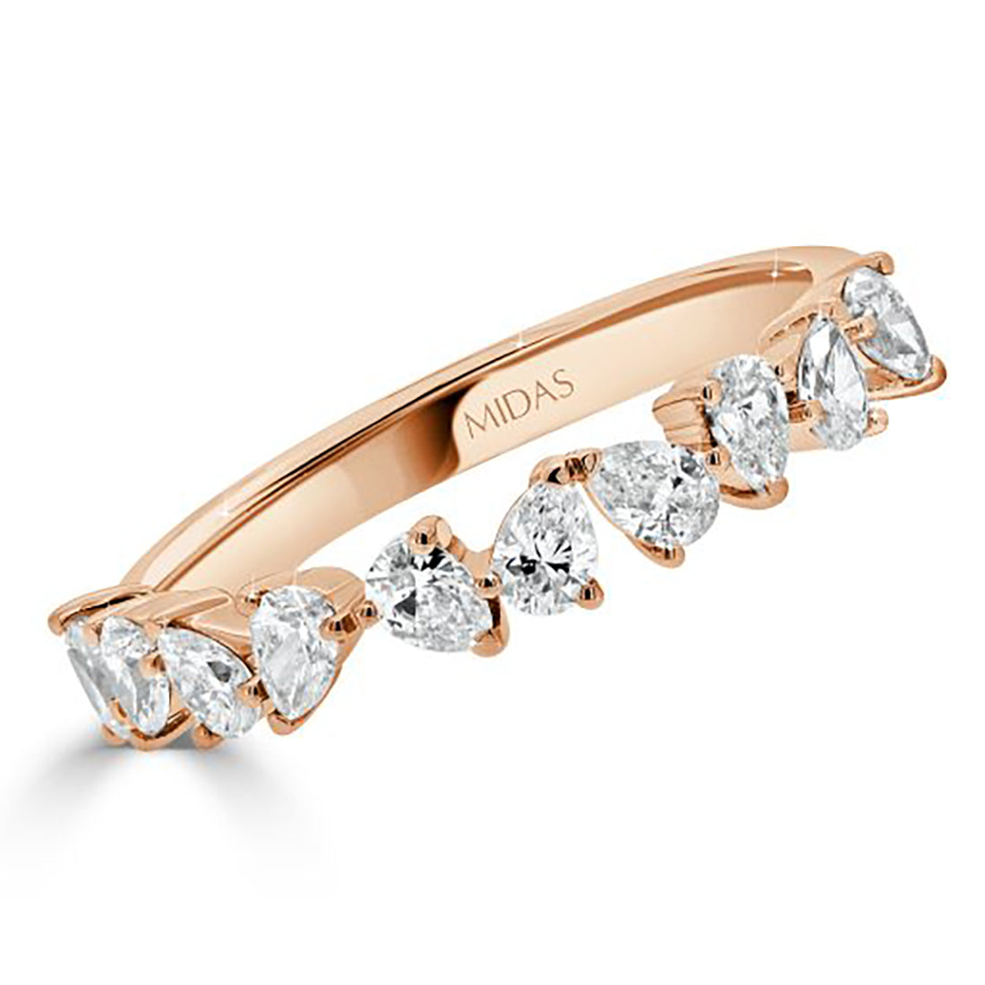 Alternating Petite Pear Diamond Symphony Ring