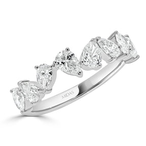 Alternating Pear Diamond Symphony Ring