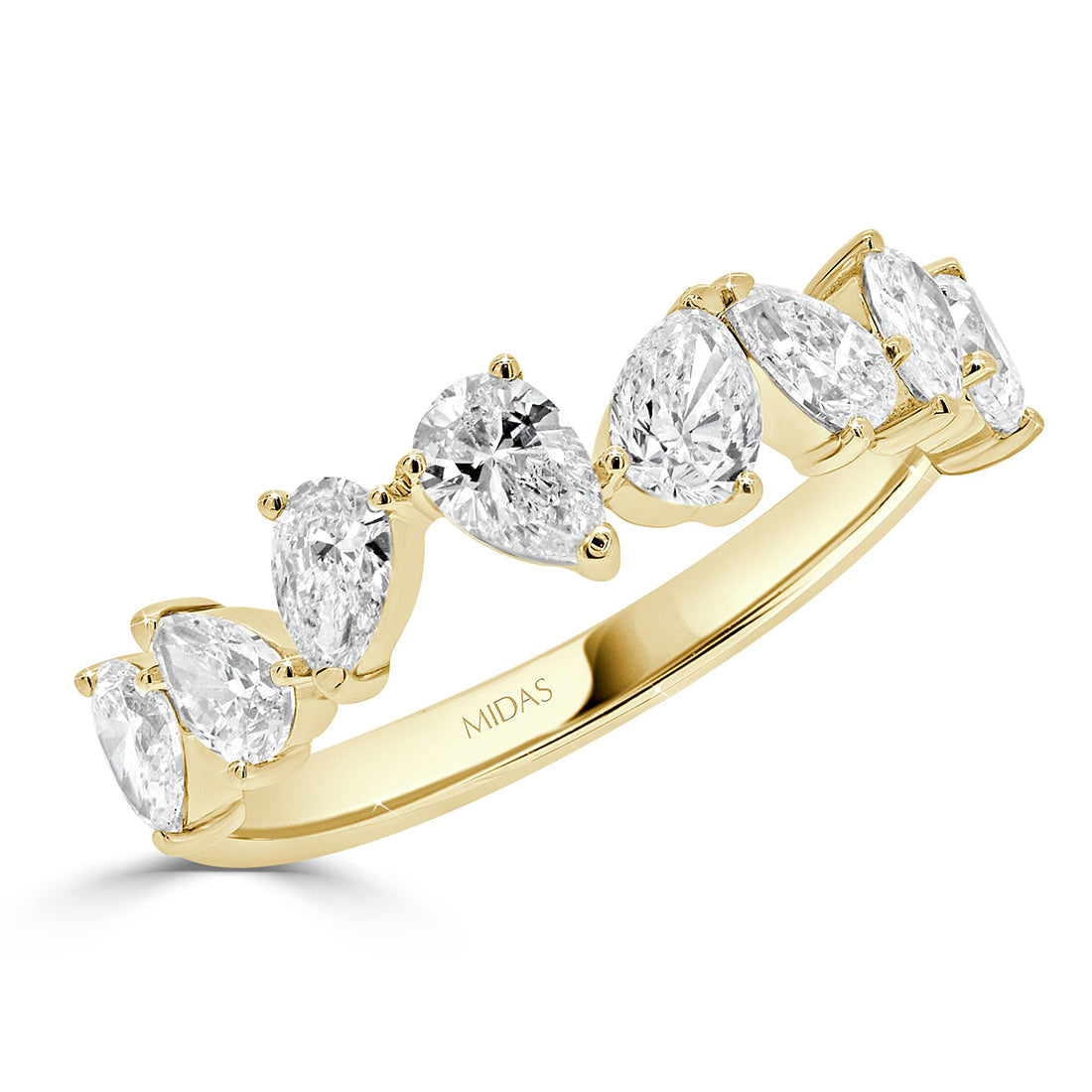 Alternating Pear Diamond Symphony Ring