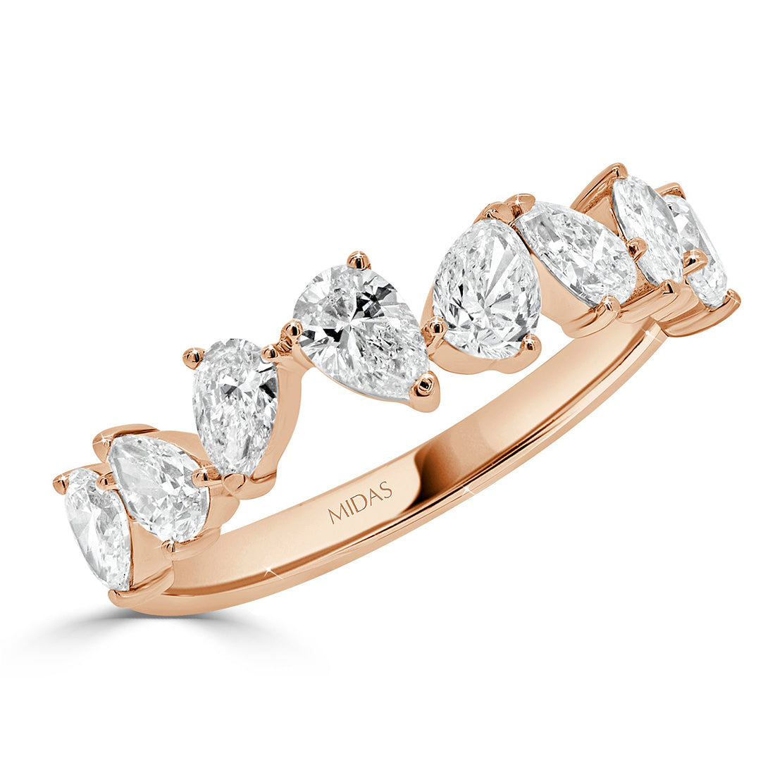 Alternating Pear Diamond Symphony Ring