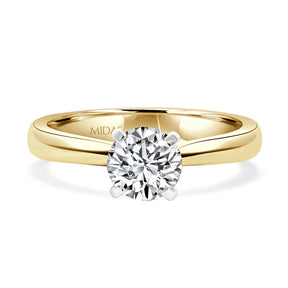 Radiant Round Solitaire Natural Diamond Engagement Ring