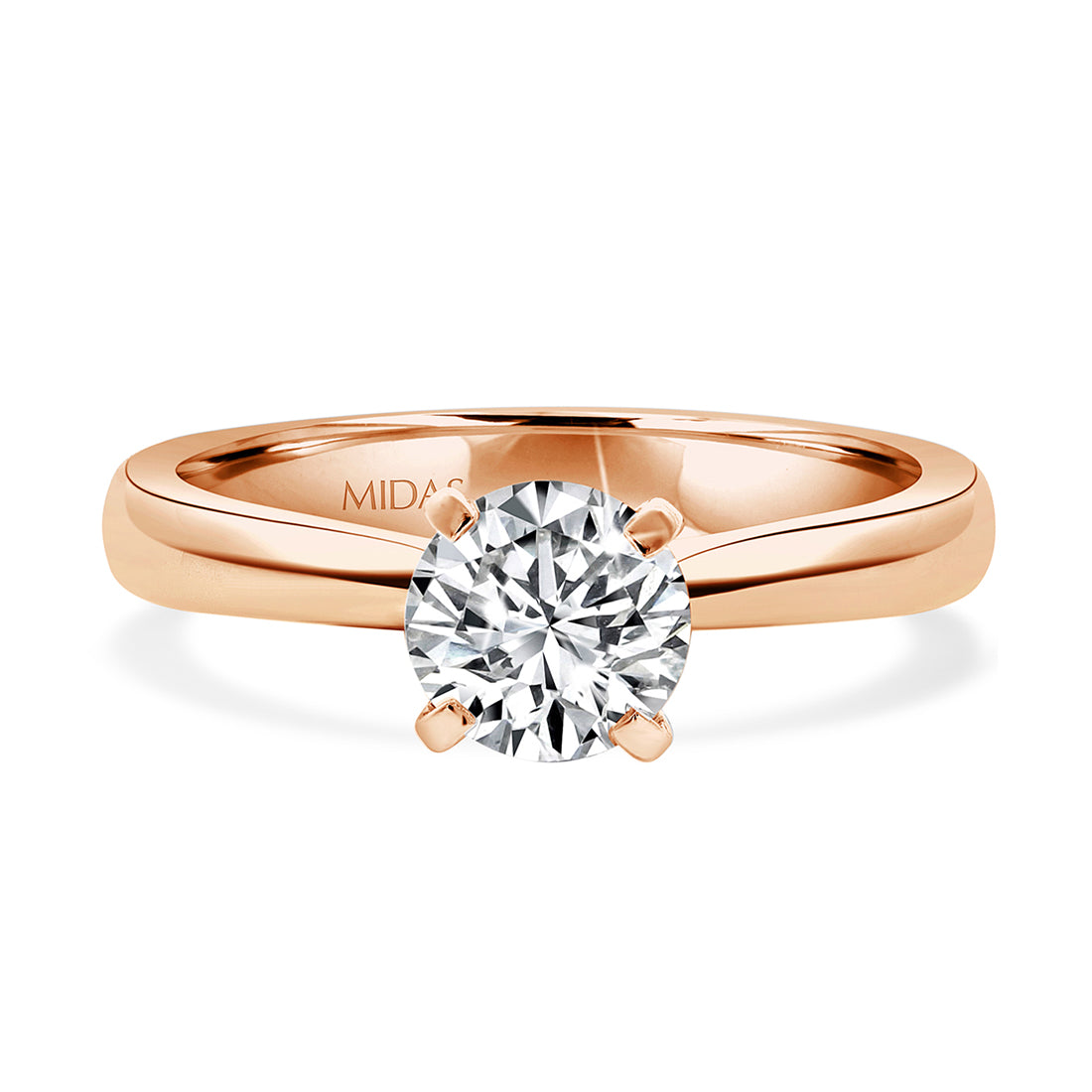 Radiant Round Solitaire Natural Diamond Engagement Ring