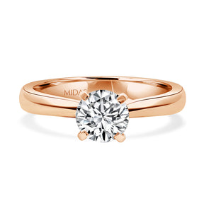 Radiant Round Solitaire Natural Diamond Engagement Ring