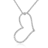 Dainty Round Brilliant Diamond Heart Pendant