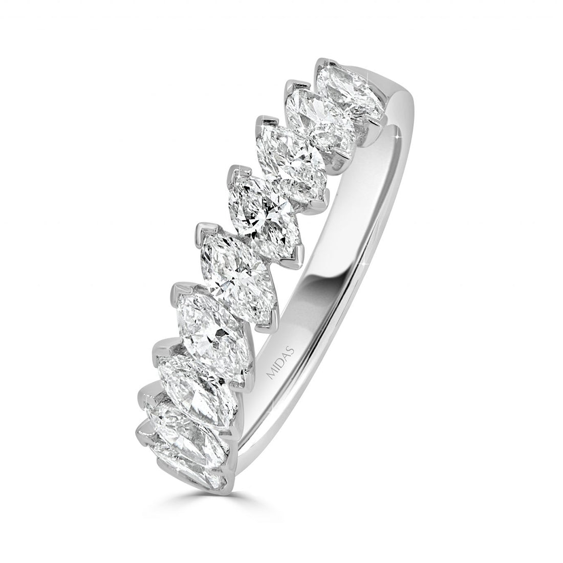 Diagonal Marquise Cut Diamonds Ring