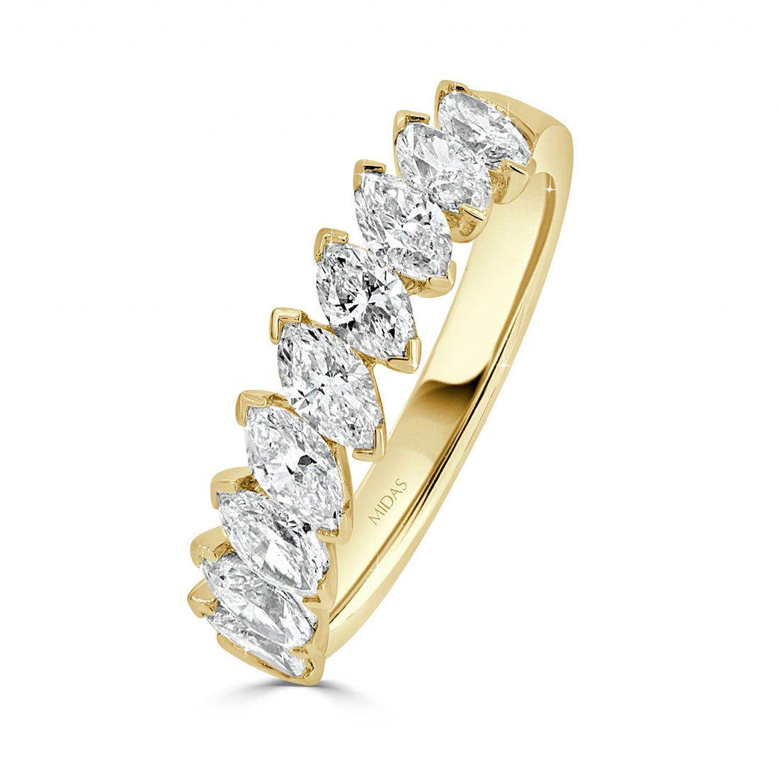 Diagonal Marquise Cut Diamonds Ring