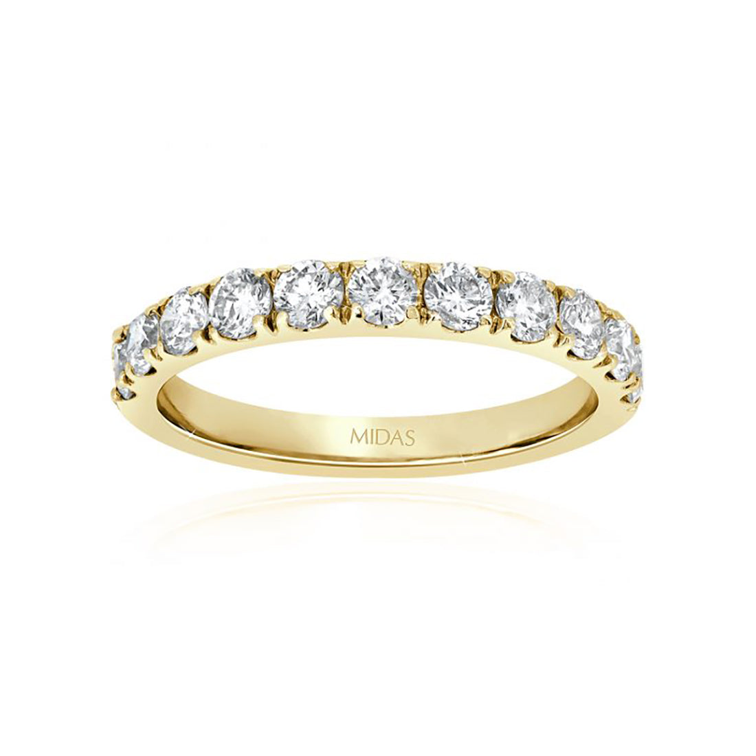 Round Cut Diamond Single Row Wedding Band