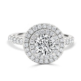 Round Brilliant Cut Double Halo Engagement Ring