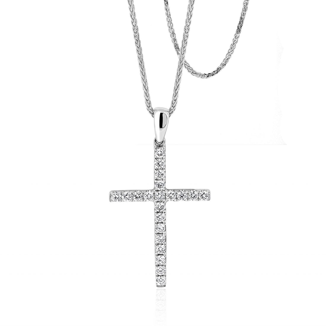 Elegant Round Brilliant Diamond Cross