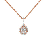 Round Brilliant Cluster Halo Diamond Pendant